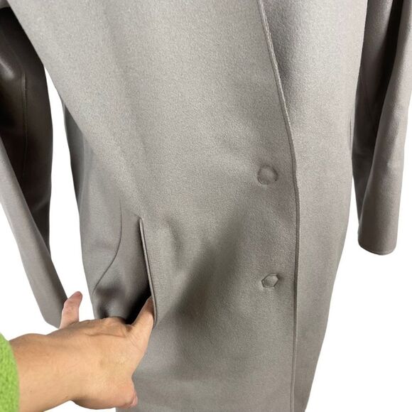 New Rag & Bone Clifton Virgin Wool Snap Coat Jacket Light Grey Size 4 Preppy Job - Picture 6 of 16